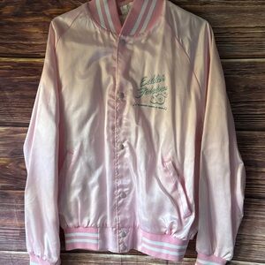 Pink Satin Bomber Jacket